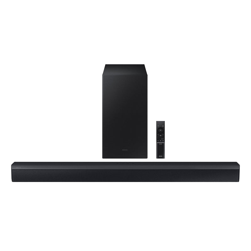 SAMSUNG HW-C450 2.1ch Soundbar w/DTS Virtual X Subwoofer Included Bass Boost Adaptive Sound Lite Game Mode Bluetooth Wireless Surround Sound Compatible